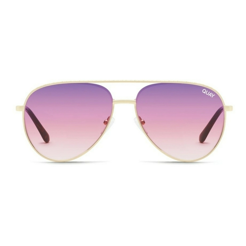 QUAY // ltd ed lizzo collab purple lens gold embossed metal frame aviators - Picture 12 of 16